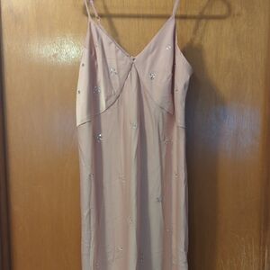 A New Day Pink Silver Embellished A-Line Slip Dress